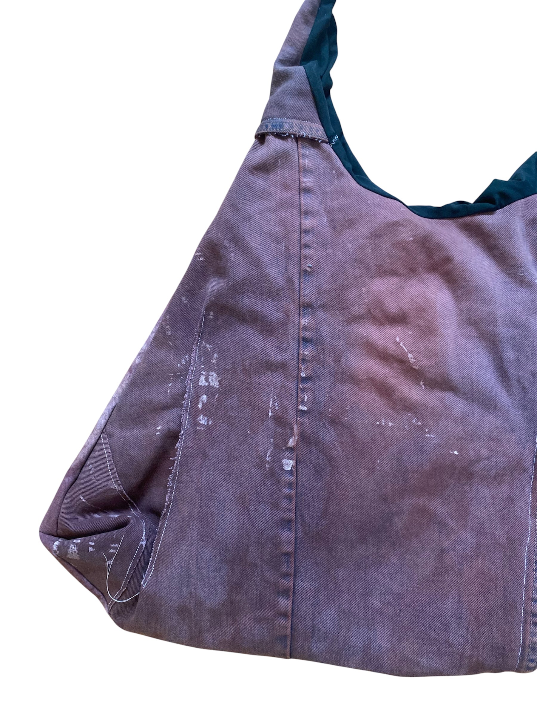 dyed denim tote
