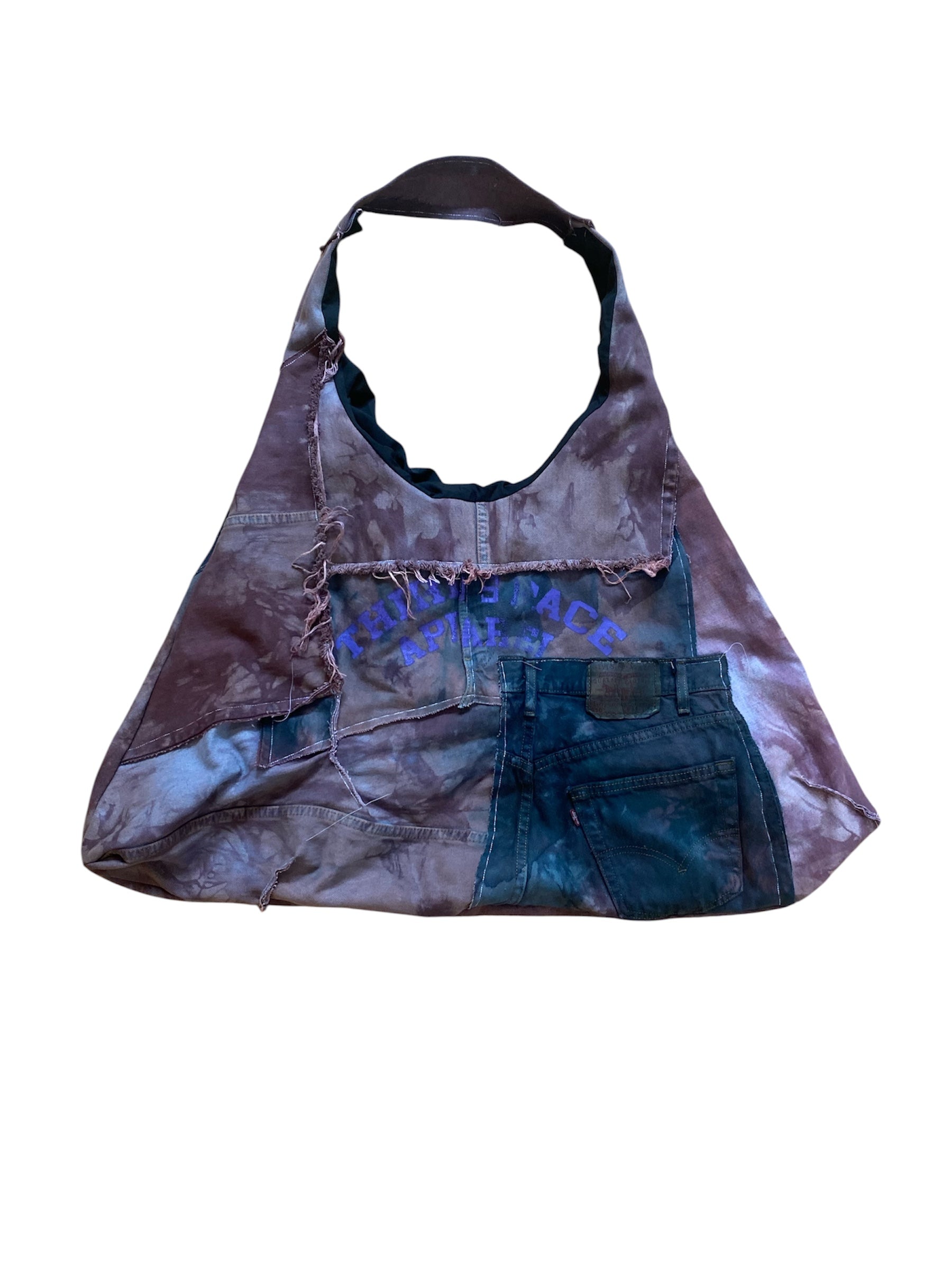 dyed denim tote