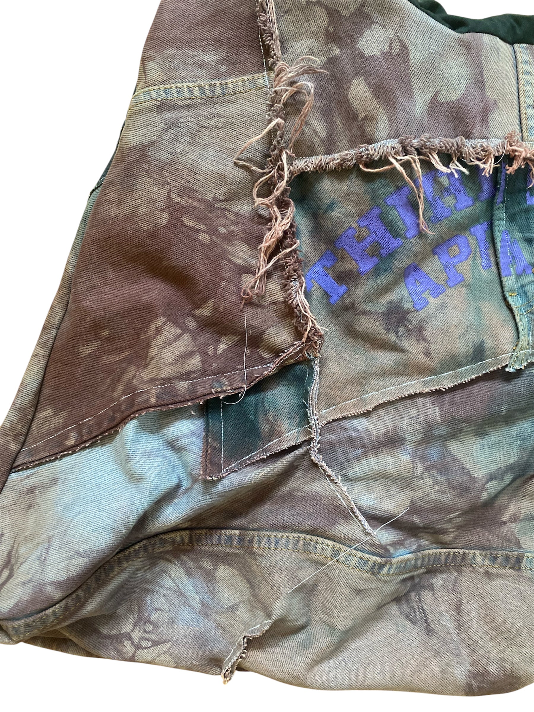 dyed denim tote