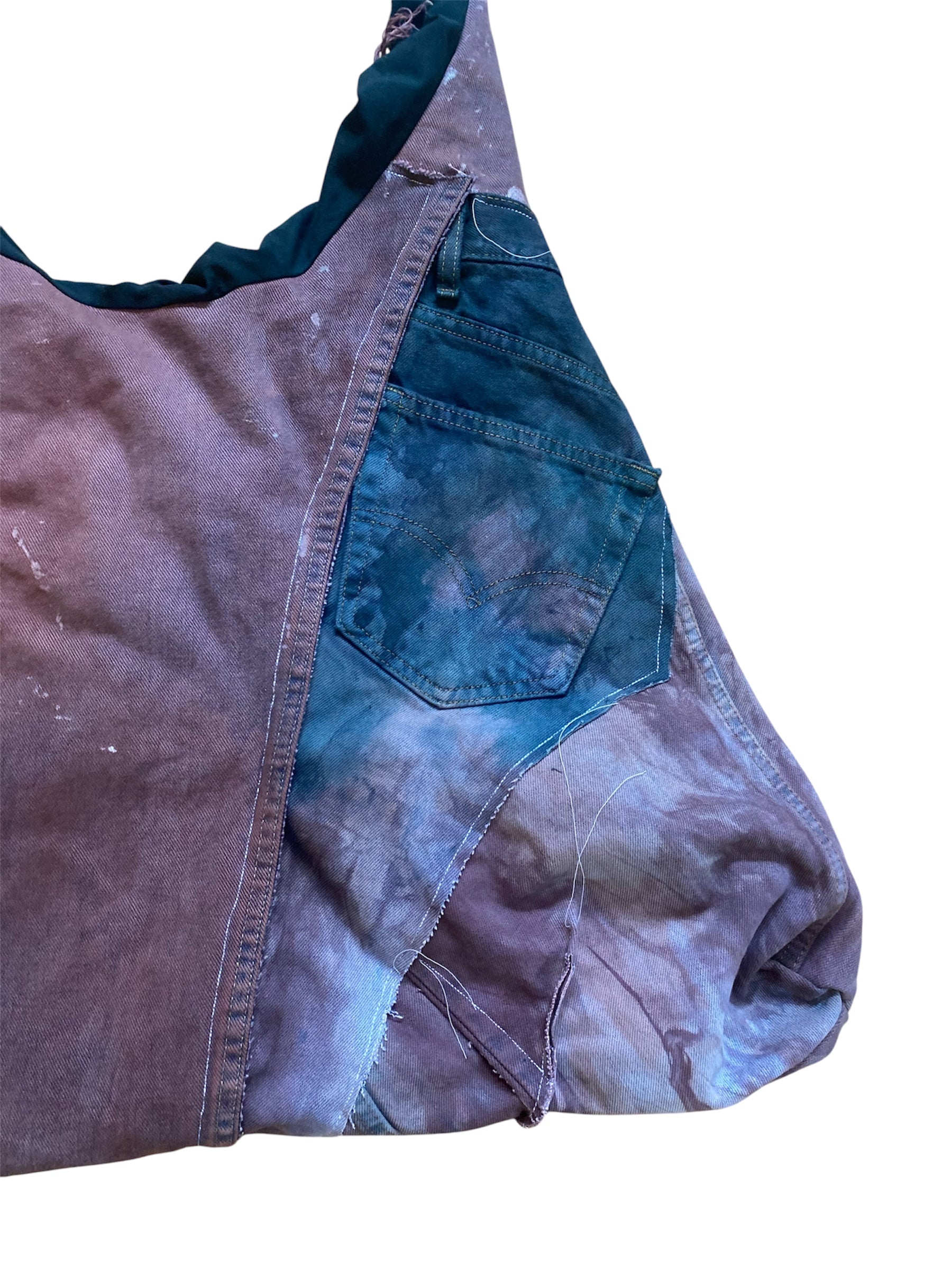 dyed denim tote