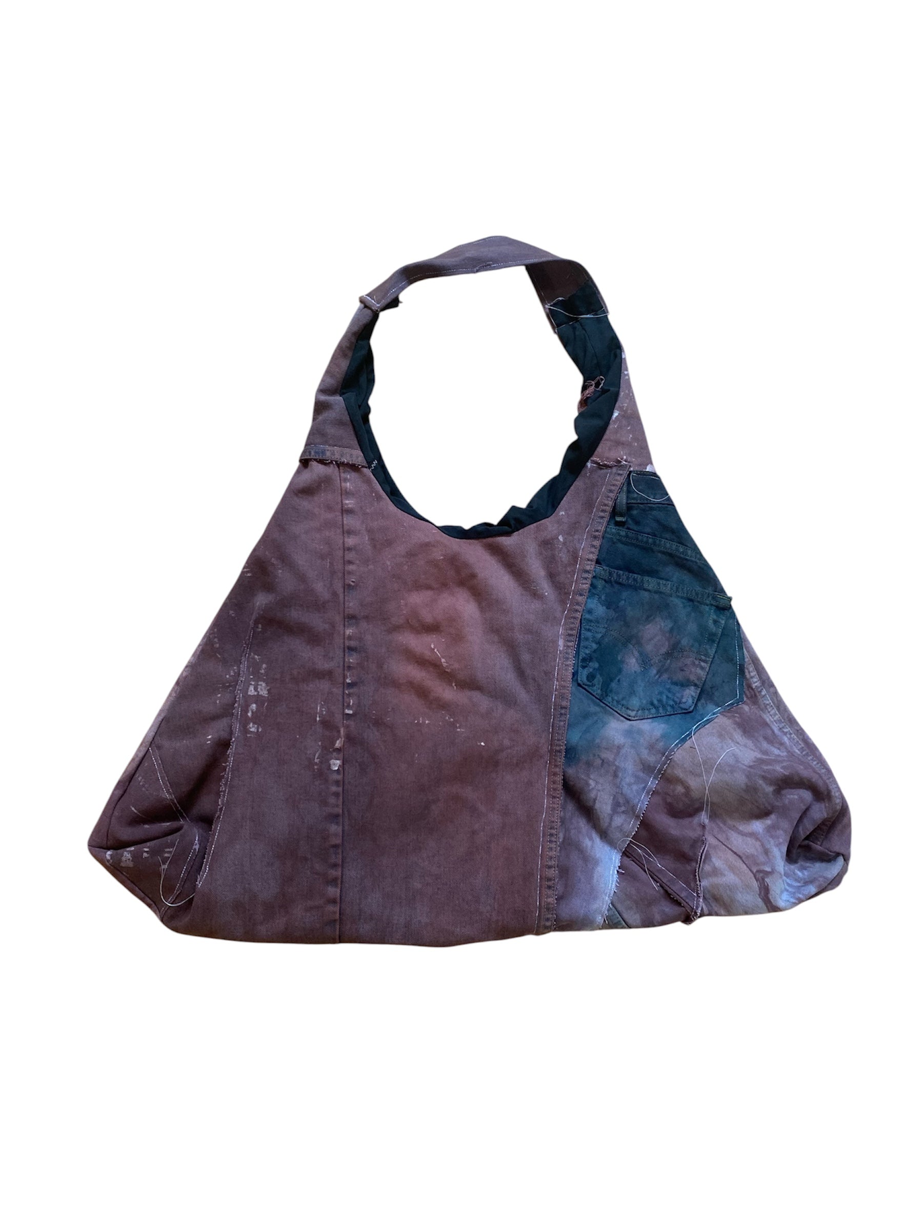 dyed denim tote