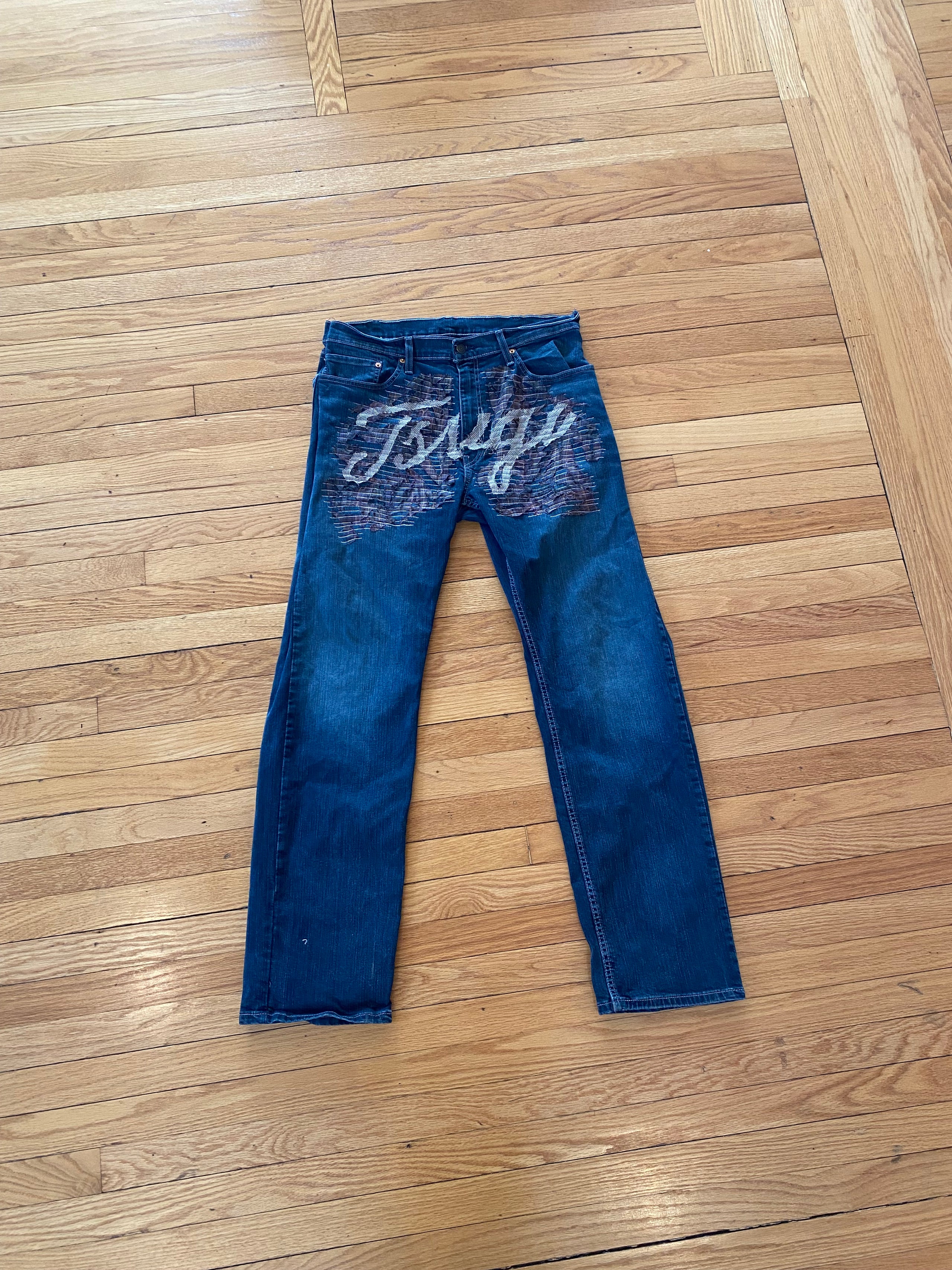 Distress Patch Jeans