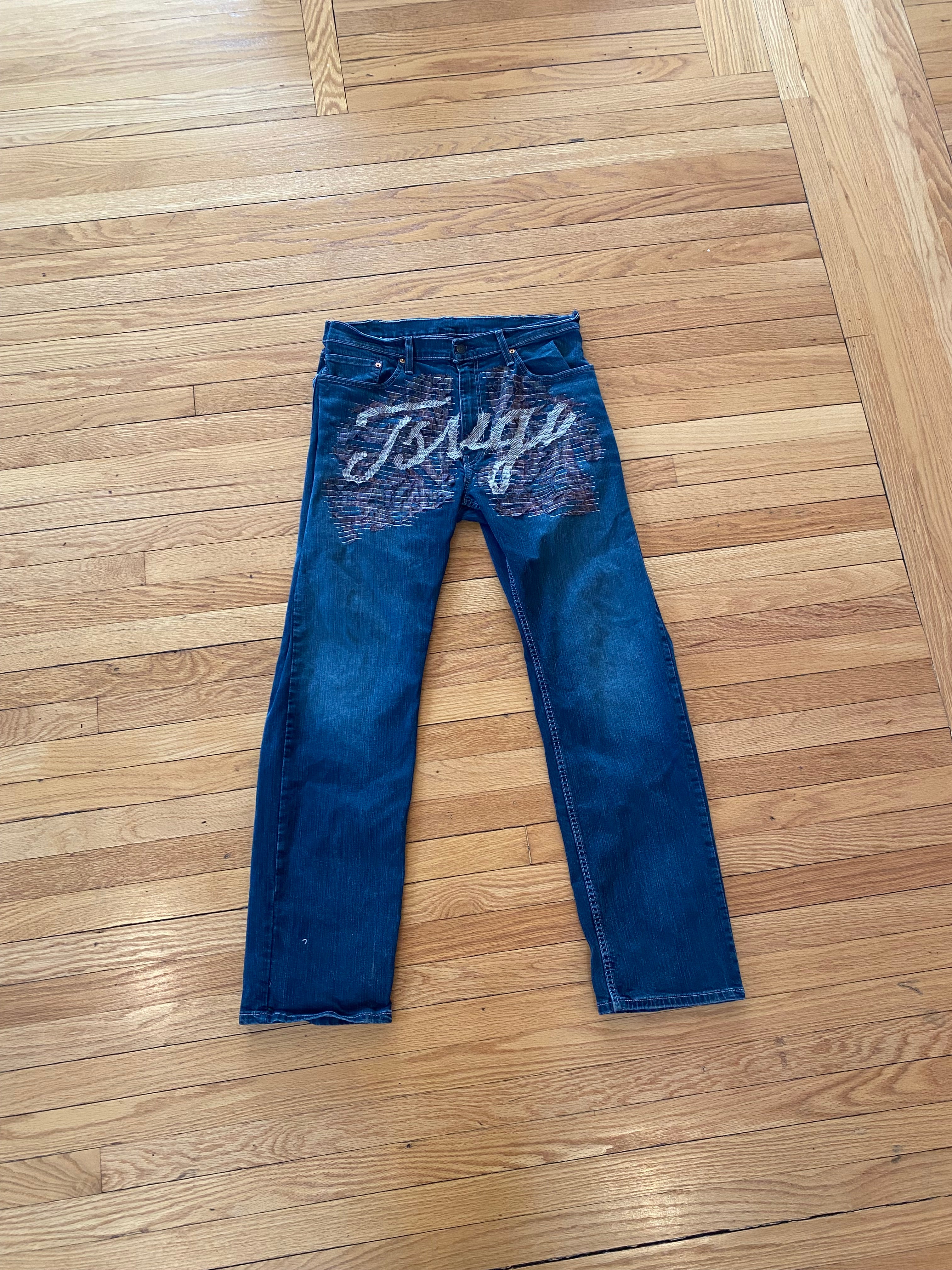 Distress Patch Jeans