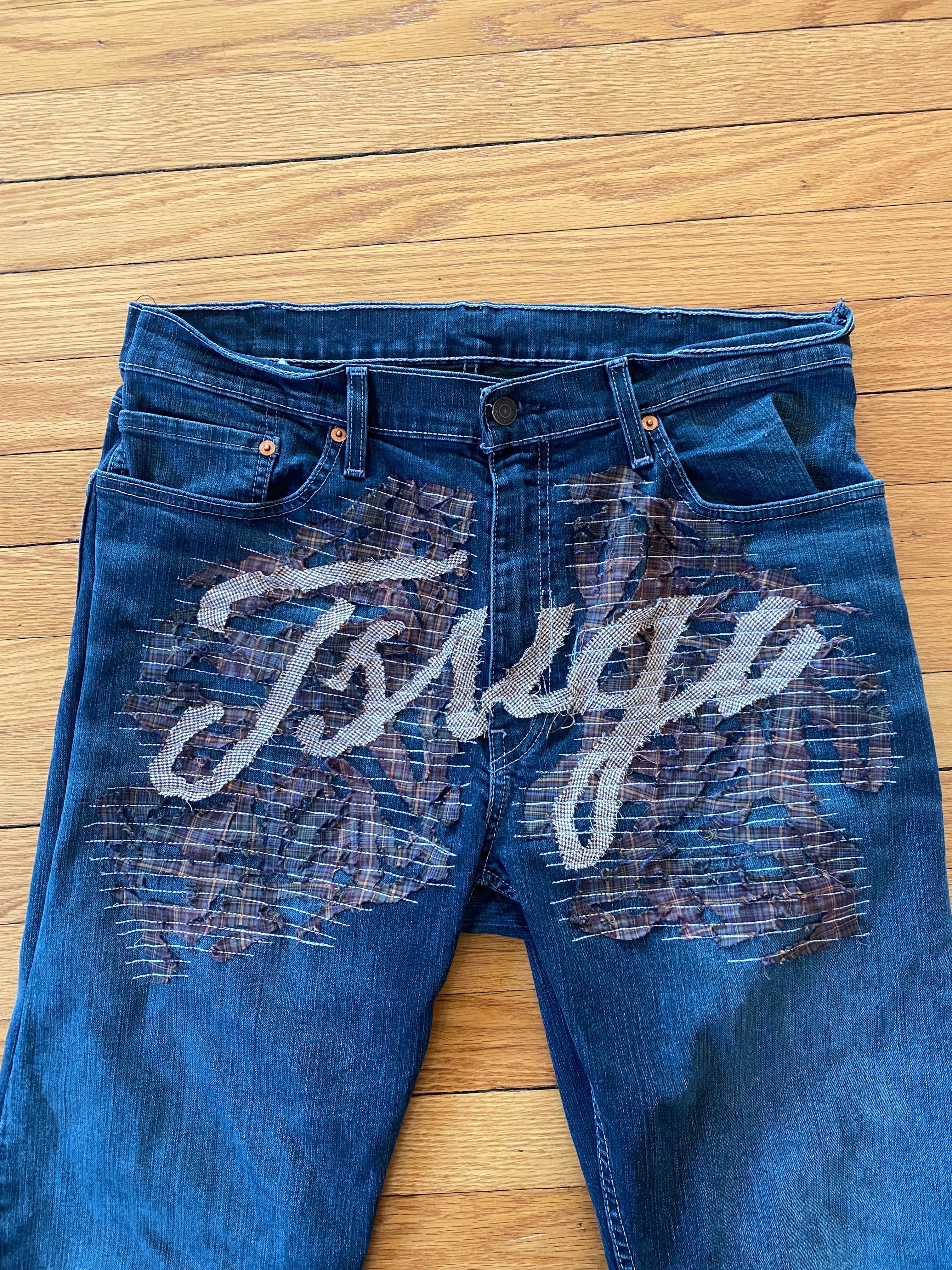 Distress Patch Jeans