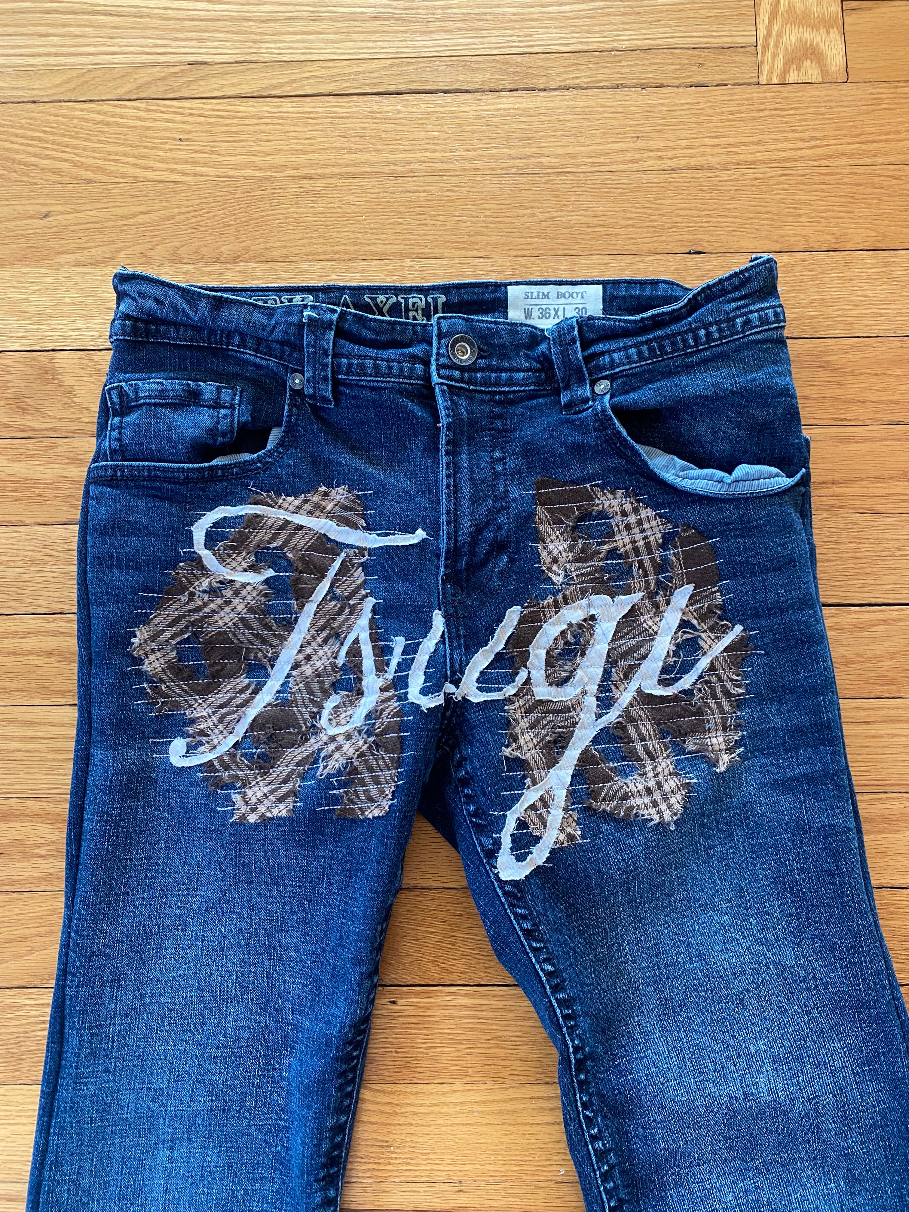 Distress Patch Jeans #4