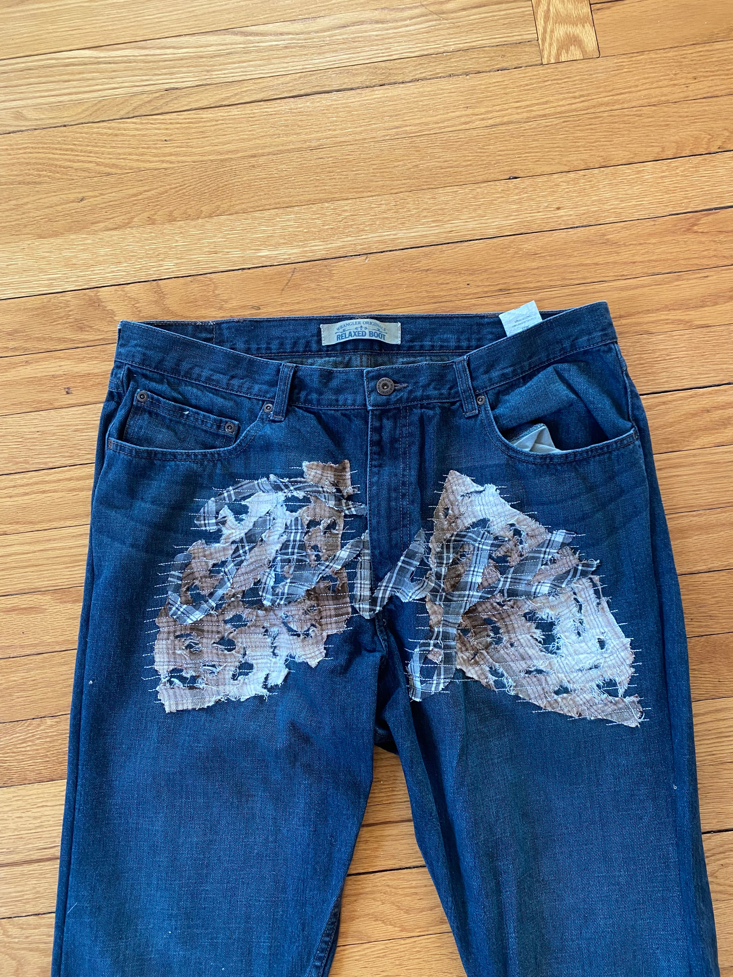 Distress Patch Jeans #2